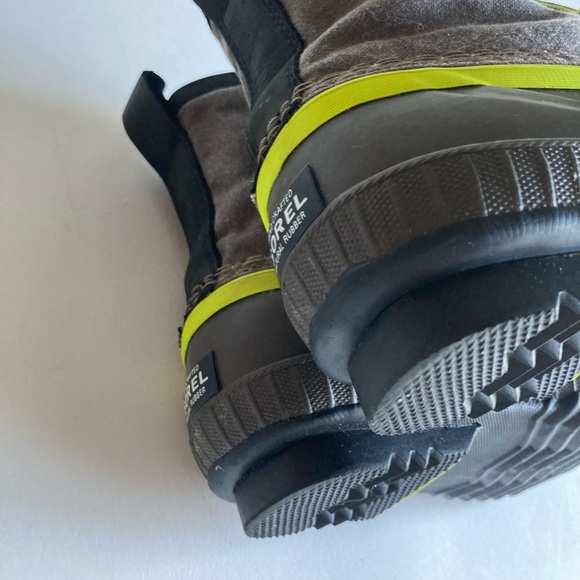 Sorel Khaki Canvas Rubber Waterproof Lace Up Ankle Boots size 4 - Picture 9 of 15